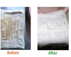 きれいッ粉で染み抜き!汚れた布巾もこんなにきれいに!