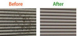 エアコンを自分でお掃除 エアコンのほこりBefore⇔After