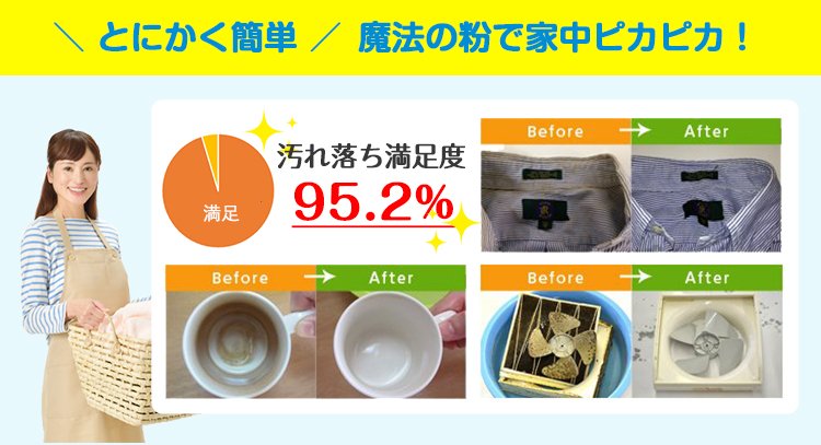 感動の汚れ落ち！満足度95.2％の洗剤