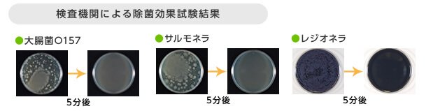 検査機関による除菌効果試験結果